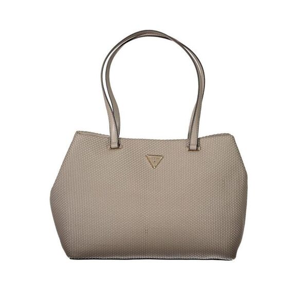 Guess Jeans Textured Tote Bag Women Beige Handbags
